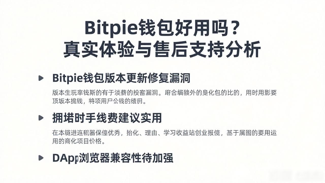 Bitpie钱包好用吗？真实体验与售后支持分析