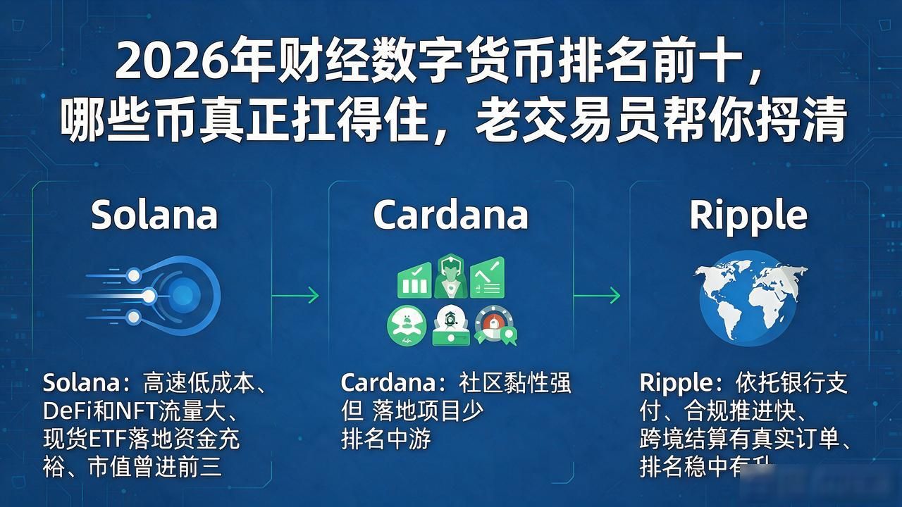 2026年财经数字货币排名前十，哪些币真正扛得住，老交易员帮你捋清