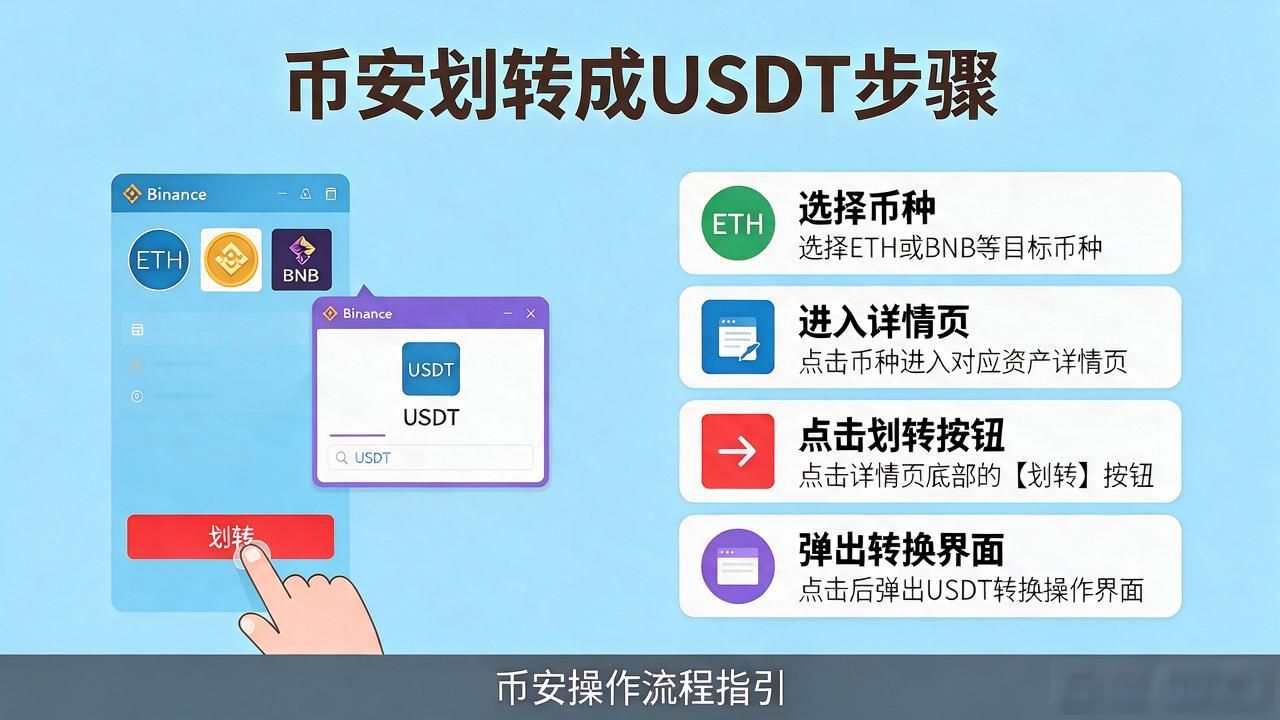 币安新手把所有币换成USDT方法_币安多种数字货币换USDT操作步骤_币安数字货币怎么划转成USDT