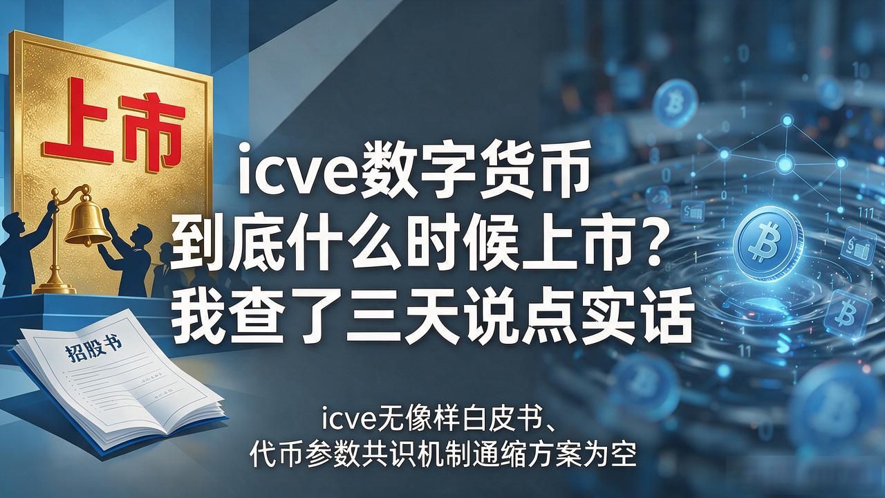 icve数字货币到底什么时候上市？我查了三天说点实话