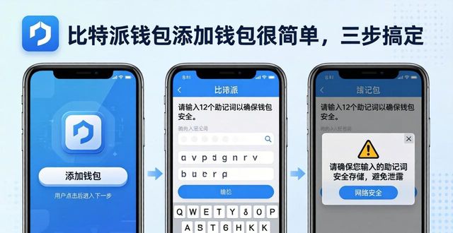 比特派钱包添加钱包很简单，三步搞定