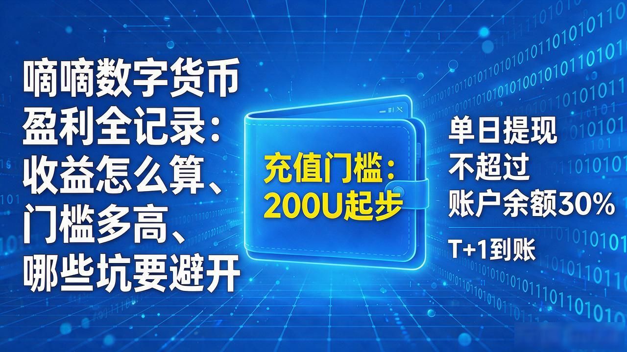 嘀嘀数字货币盈利_嘀嘀数字货币平台实盘收益逻辑_充值提现规则分析