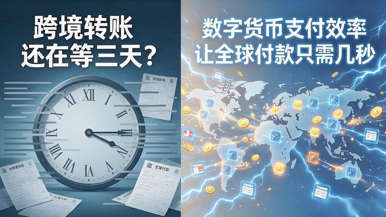 跨境转账还在等三天？数字货币支付效率让全球付款只需几秒