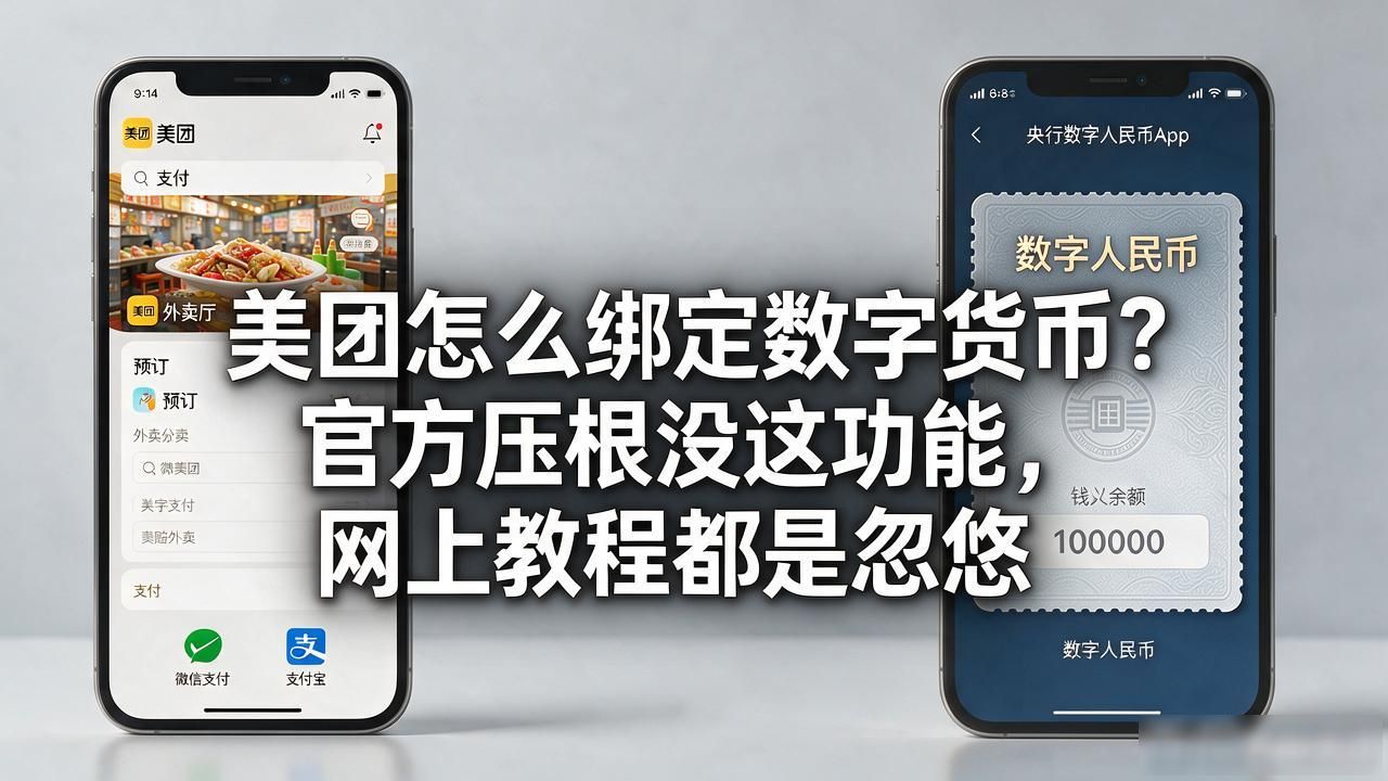 美团怎么绑定数字货币？官方压根没这功能，网上教程都是忽悠