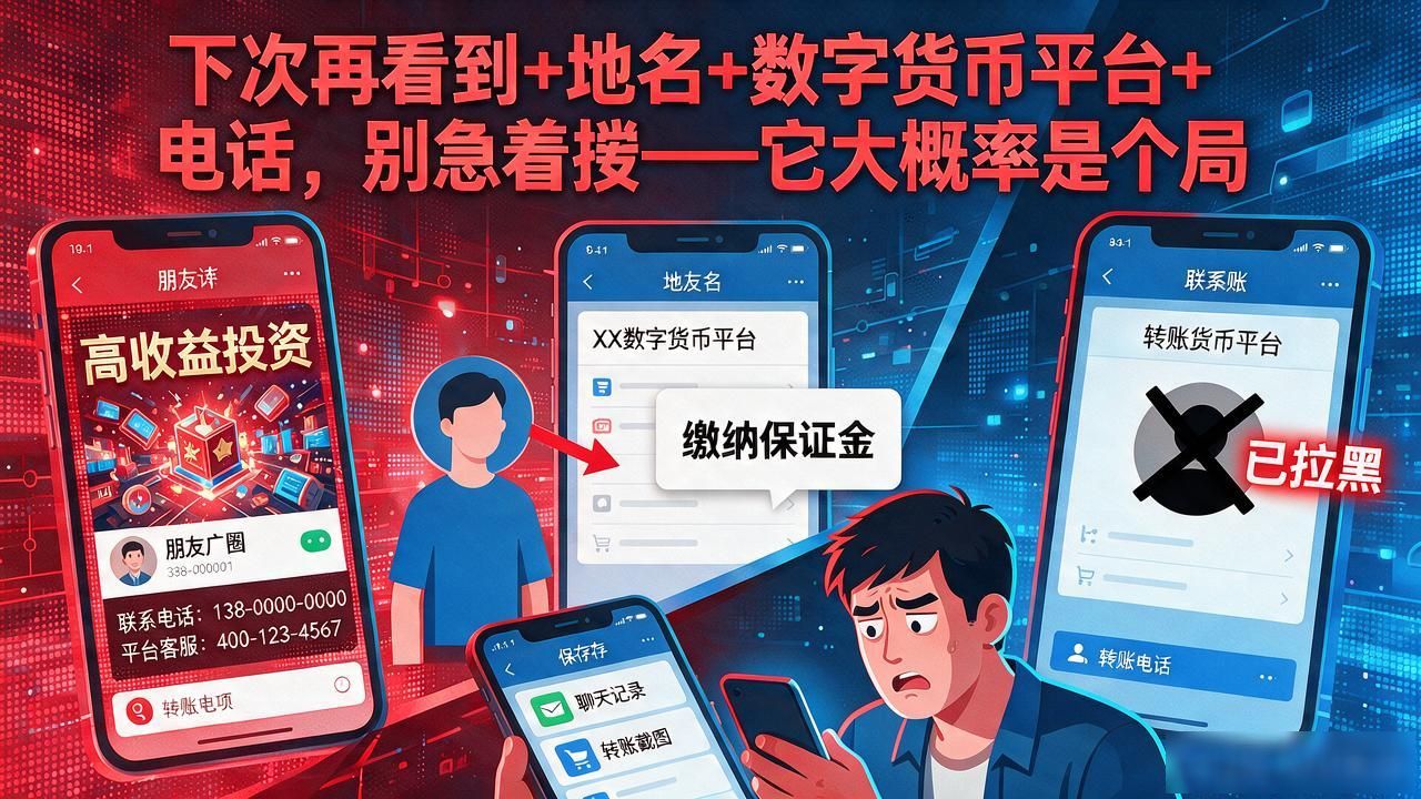 下次再看到"地名+数字货币平台+电话"，别急着拨——它大概率是个局